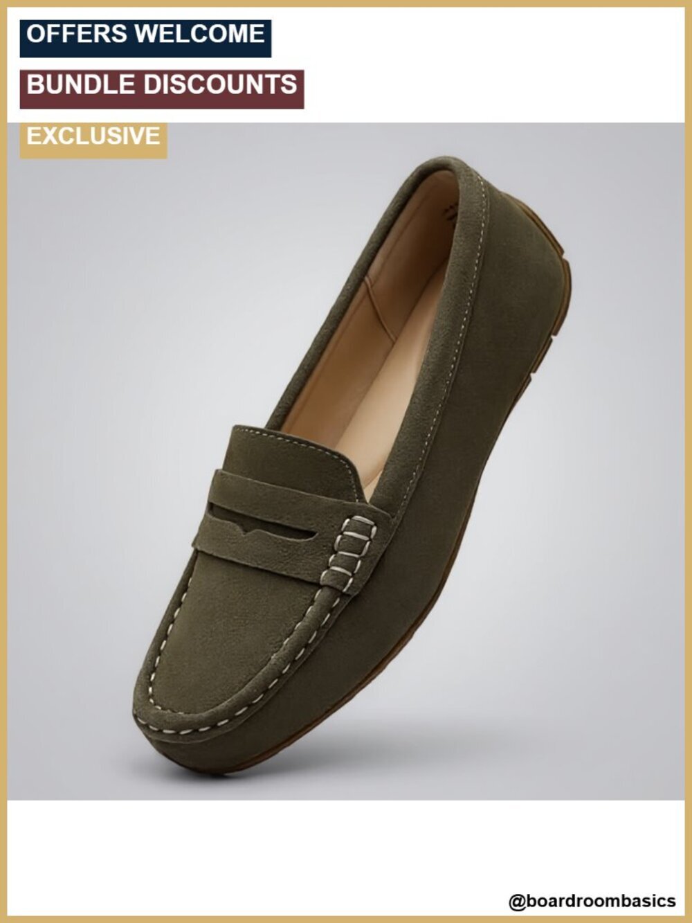 Suede Leather Penny Loafers Slip-Ons Work Office Flats Driving Mocs